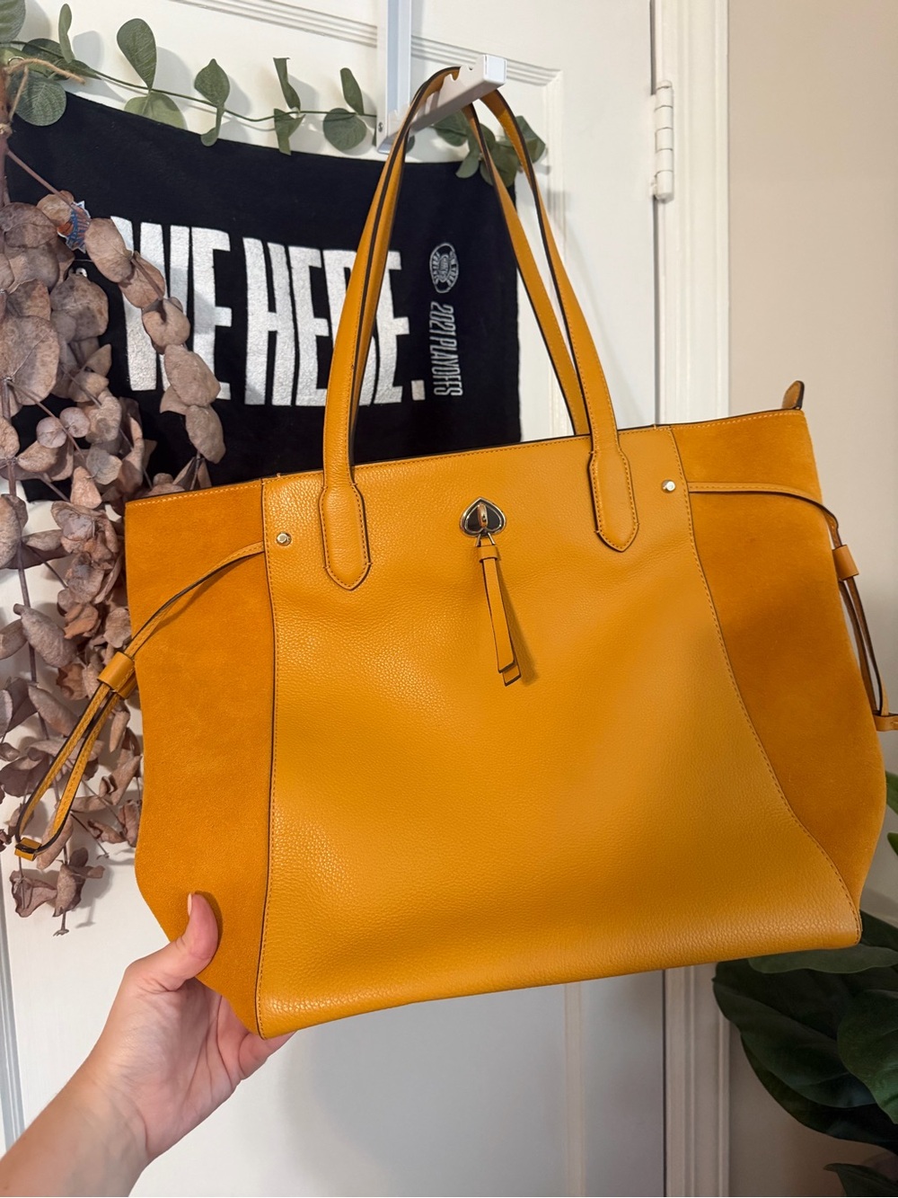 Kate Spade Leather and Suede Tote Handbag